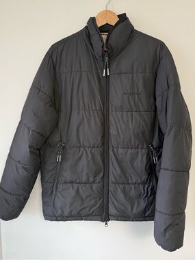 (S) Jack & Jones Men's/ Unisex Black Puffer Jacket - Lightweight Insulated Coat